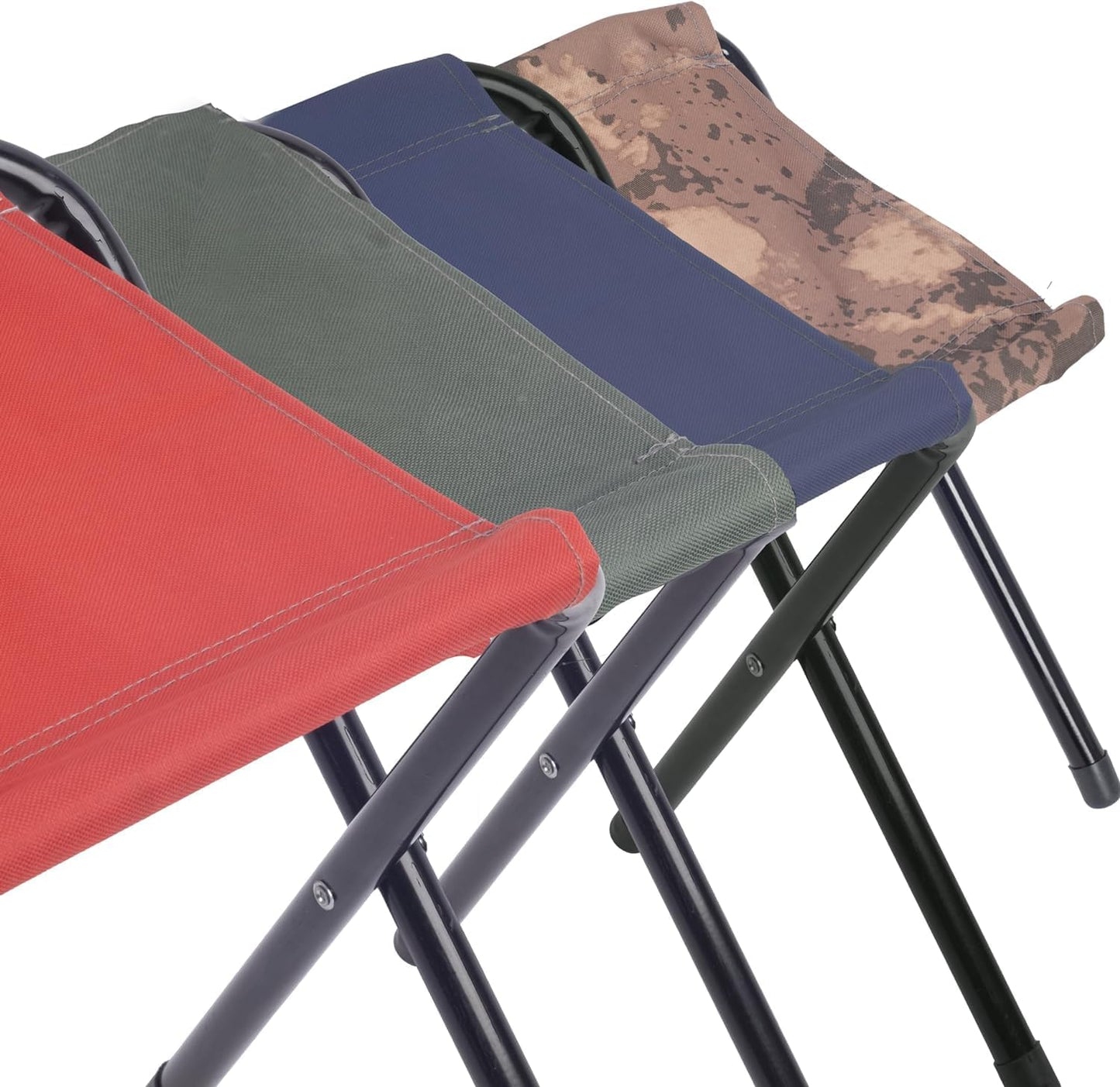 ROXFORM Foldable Camping Stool - Load Capacity up to 100 kg - Lightweight Stool for Adult with Stable Metal Foot - Portable Seat for Fishing Hiking Beach BBQ Picnic & Travel - Red - Pack of 2